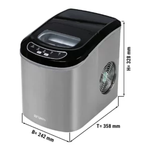 Stroj na kocky ľadu - dutý valec - 12kg/24h - strieborný