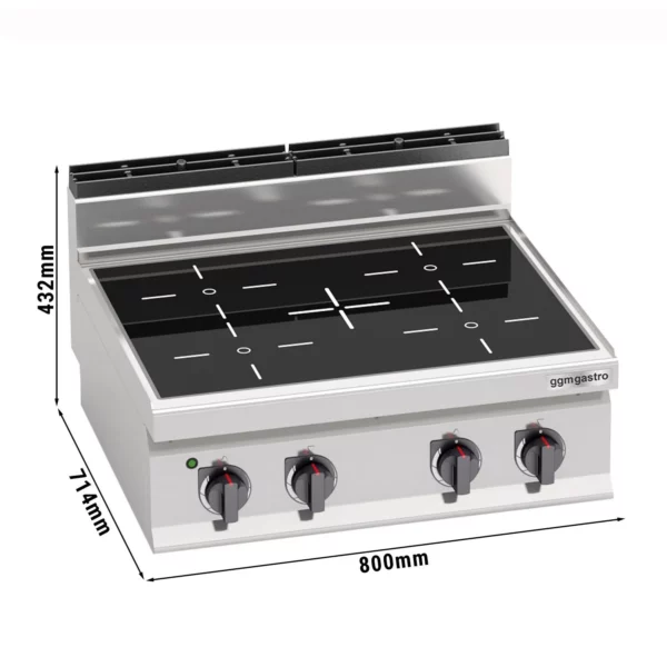 Indukčný sporák - 14 kW - 4 varné dosky