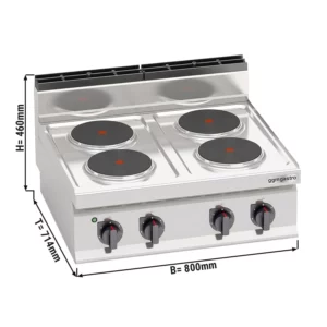 Elektrický sporák - 10,4 kW - 4 platne okrúhle