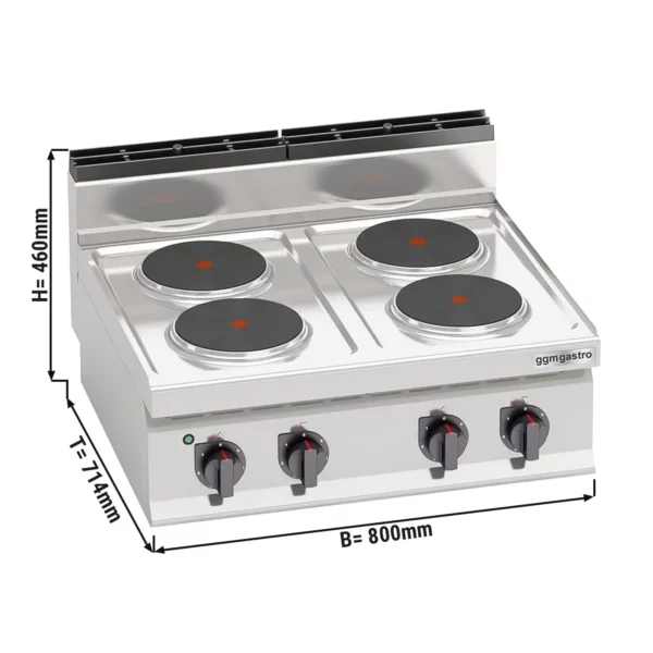 Elektrický sporák - 10,4 kW - 4 platne okrúhle