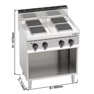 Elektrický sporák - 10,4 kW - 4 platne štvorcové