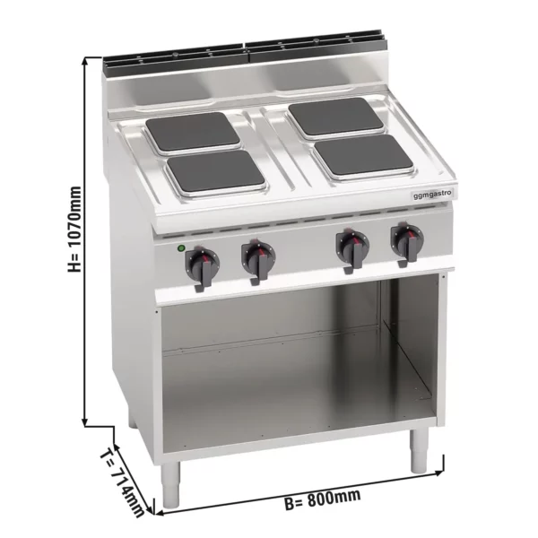 Elektrický sporák - 10,4 kW - 4 platne štvorcové