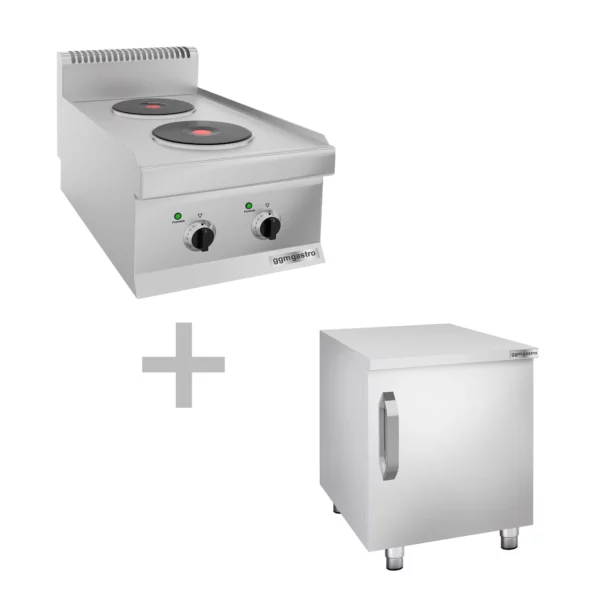 Elektrický sporák - 4,6 kW - 2 platne okrúhle - vrátane podstavca s 1 dvierkami - Image 5