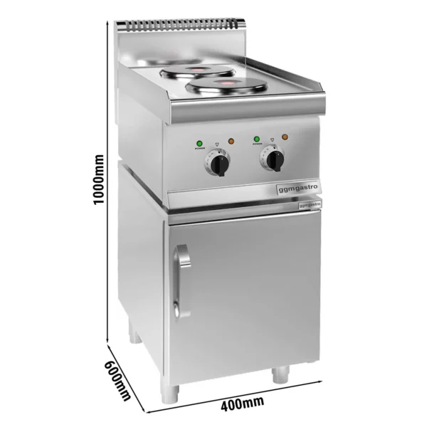 Elektrický sporák - 4 kW - 2 platne okrúhle - vrátane podstavca s 1 dvierkami - Image 6