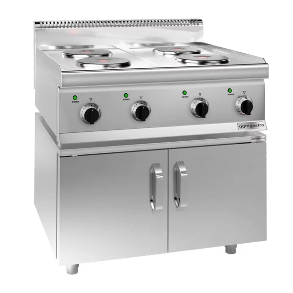 Elektrický sporák - 8 kW - 4 platne okrúhle - vrátane podstavca s 2 dvierkami - Image 5