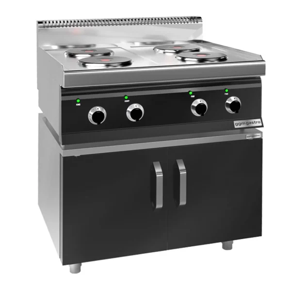 Elektrický sporák - 9,2 kW - 4 platne okrúhle - vrátane podstavca s 2 dvierkami