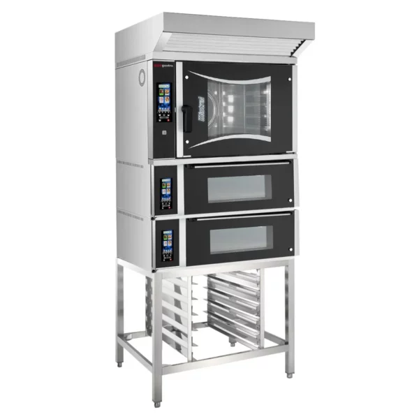 Pekársky kombinovaný konvektomat - dotykový - 6x EN 60x40 - vrátane 2 pecí na pizzu, digestora a základného rámu - Image 2