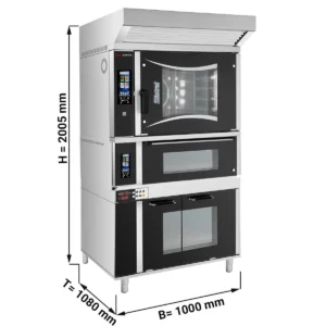 Pekársky kombinovaný konvektomat - dotykový - 6x EN 60x40 - vrátane pece na pizzu, digestora a kysnutia