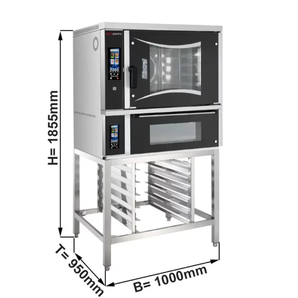 Pekársky kombinovaný konvektomat - Touch - 6x EN 60x40 - vrátane pece na pizzu a základného rámu