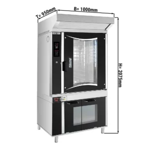 Pekársky kombinovaný konvektomat - Digitálny - 10x EN 60x40 - vrátane digestora a kysiacej skrinky