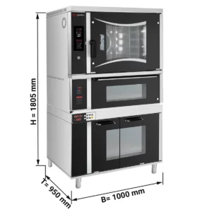 Pekárenský kombinovaný konvektomat - Digitálny - 6x EN 60x40 - vrátane pece na pizzu, podstavca a skrinky na kysnutie