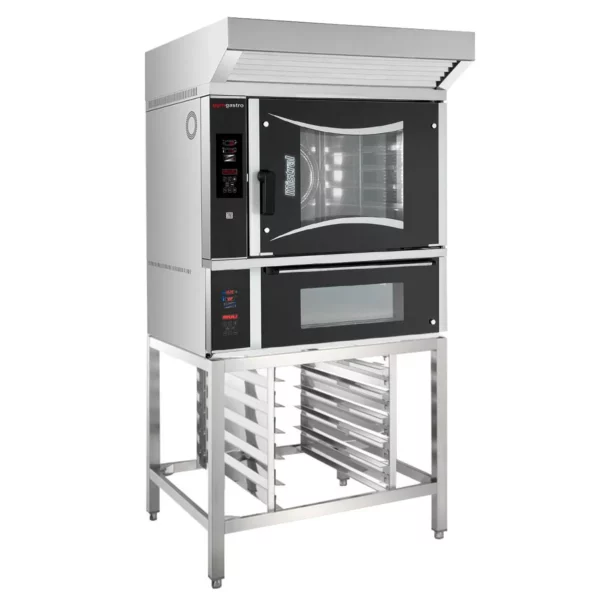 Pekársky kombinovaný konvektomat - digitálny - 6x EN 60x40 - vrátane pece na pizzu, digestora a základného rámu - Image 3
