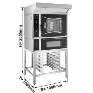 Pekárenská elektrická teplovzdušná rúra - digitálna - 6x EN 60x40 - vrátane pece na pizzu a základného rámu