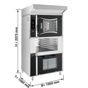Pekársky kombinovaný konvektomat - Digitálny - 6x EN 60x40 - vrátane digestora, kysnutia a stojana