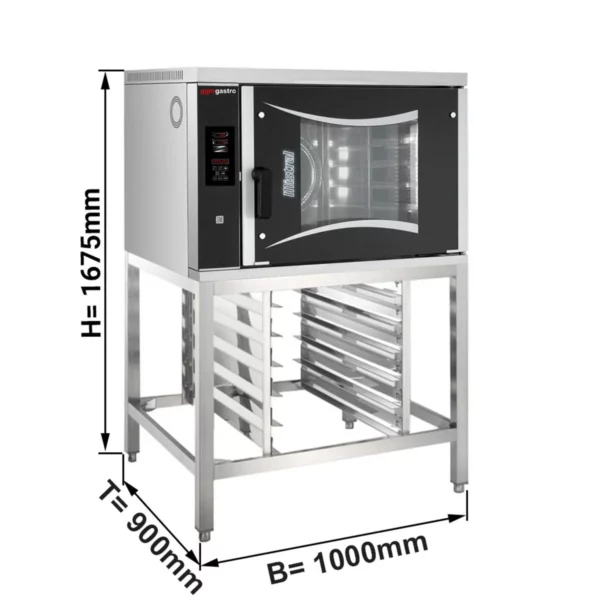 Pekársky kombinovaný konvektomat - Digitálny - 6x EN 60x40 - vrátane podstavca a držiaka podnosu - Image 2
