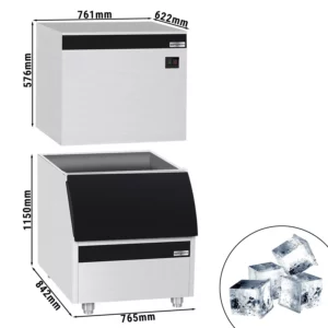 Výrobník ľadových kociek - kocky - 230 kg/24h vrátane skladovacej nádoby