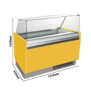 Zmrzlinový pult - Liam - 1310mm - s LED osvetlením - na 10 + 10 nádob - žltý