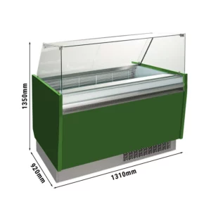 Zmrzlinový pult LIAM - 1310mm - statický - pre 10+10x 5 litrové nádoby na zmrzlinu - zelený