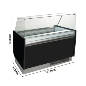 Zmrzlinový pult - Liam - 1310mm - s LED osvetlením - na 10 + 10 nádob - čierny
