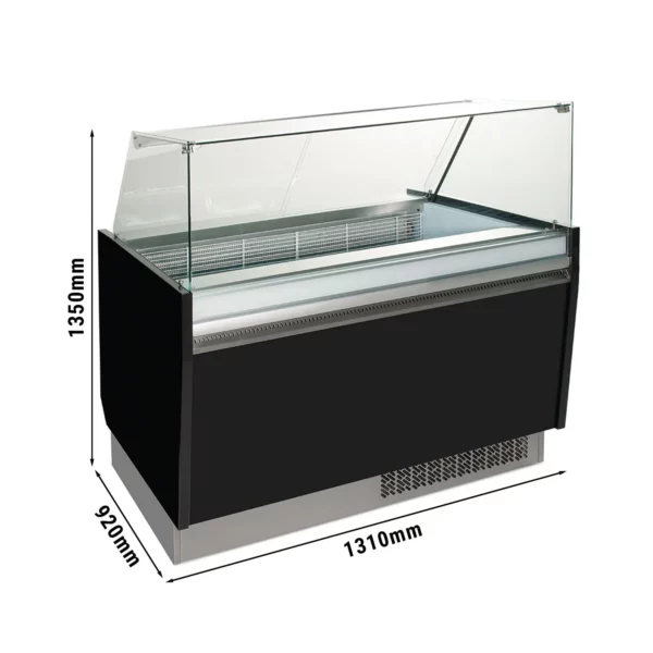 Zmrzlinový pult - Liam - 1310mm - s LED osvetlením - na 10 + 10 nádob - čierny