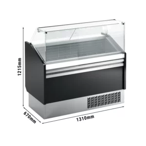 Zmrzlinový pult LEVI - 1310mm - statický - pre 7+7x 5 litrové nádoby na zmrzlinu - čierny