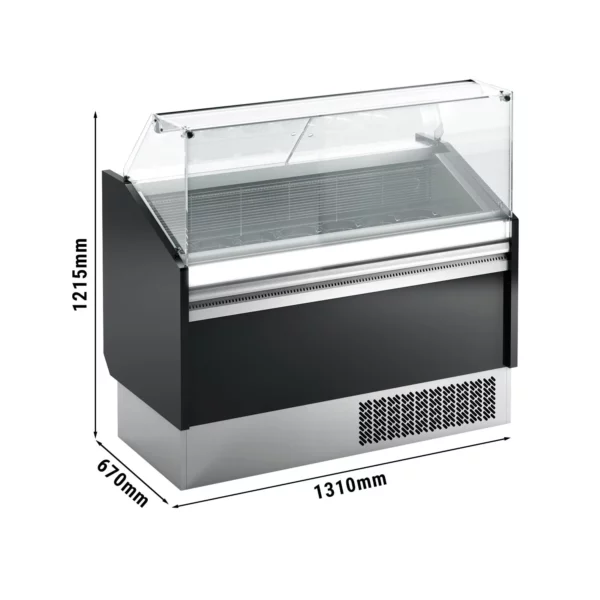 Zmrzlinový pult LEVI - 1310mm - statický - pre 7+7x 5 litrové nádoby na zmrzlinu - čierny