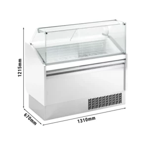 Zmrzlinový pult LEVI - 1310mm - statický - pre 7+7x 5 litrové nádoby na zmrzlinu - biely