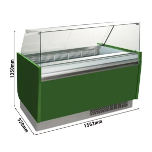 Zmrzlinový pult LIAM - 1560 mm - statický - pre 13+13x 5 litrové nádoby na zmrzlinu - zelený