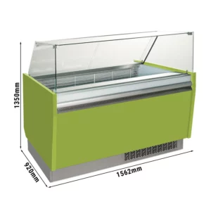 Zmrzlinový pult LIAM - 1560mm - statický - pre 13+13x 5 litrové nádoby na zmrzlinu - svetlozelený