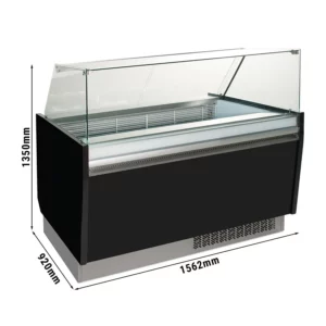 Zmrzlinový pult - Liam - 1560mm - s LED osvetlením - na 13 + 13 nádob - čierny