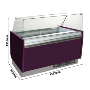 Zmrzlinový pult LIAM - 1560mm - statický - pre 13+13x 5 litrové nádoby na zmrzlinu - fialový