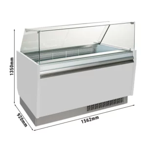 Zmrzlinový pult - Liam - 1560mm - s LED osvetlením - na 13 + 13 nádob - biely