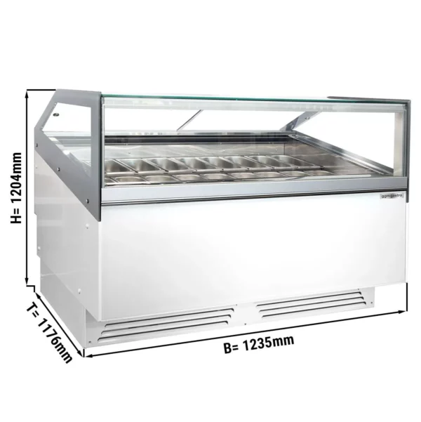 Zmrzlinový pult - 1200 mm - s LED osvetlením - pre 12x 5l alebo 8x 7l nádobu - Image 5