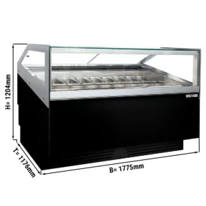 Zmrzlinový pult - 1700 mm - s LED osvetlením - pre 18x 5l alebo 12x 7l nádoby