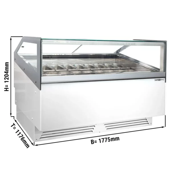 Zmrzlinový pult - 1700 mm - s LED osvetlením - pre 18x 5l alebo 12x 7l nádoby - Image 10