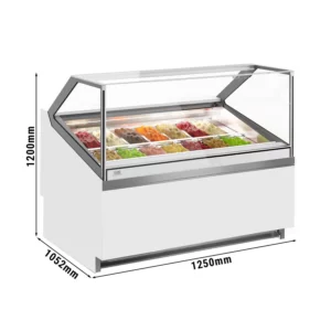 Zmrzlinový pult - Brečtan - 1250mm - s LED osvetlením - pre 14x 5l nádobu