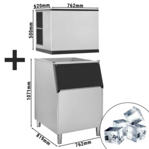 Výrobník ľadových kociek - kocky - 212 kg/24 h - vrátane zásobníka na ľad