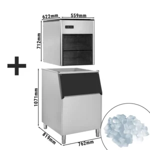 Výrobník ľadových kociek - Nugget - 335 kg/24h - vrátane zásobníka na ľad