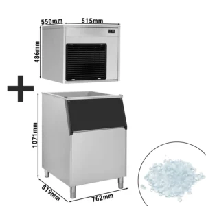 Výrobník ľadu - 220 kg/24 h - vrátane zásobníka na ľad