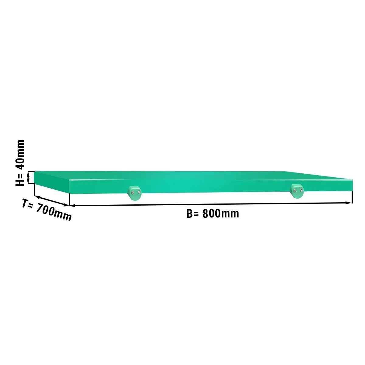 Krájacia doska na mäsiarsky stôl - 800x700mm - Zelená – Obrázok 2