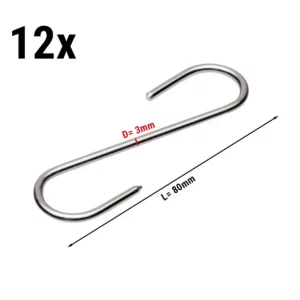 (12 kusov) háčiky na mäso do skrine na dozrievanie mäsa - dĺžka 8 cm