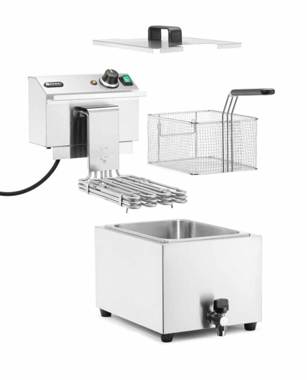 Profi Line Hĺbková Fritéza XL s vypúšťacím kohútikom, manuálna, 10 l, 400 V, HENDI, Profi Line, 10L, 400V/6600W, 300x680x(H)420mm - Image 2