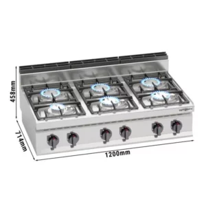 Plynový sporák - 33,5 kW - 6 horákov