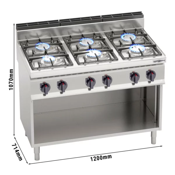 Plynový sporák - 31,5 kW - 6 horákov