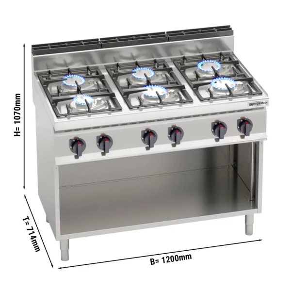 Plynový sporák - 33,5 kW - 6 horákov