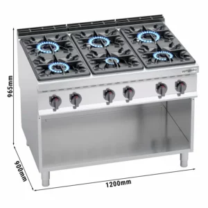 Plynový sporák - 53,5 kW - 6 horákov
