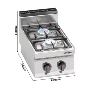 Plynový sporák - 9,5 kW - 2 horáky