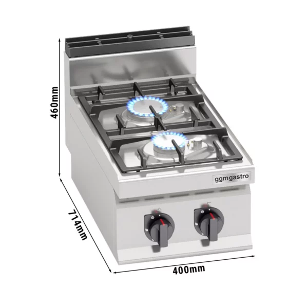 Plynový sporák - 9,5 kW - 2 horáky