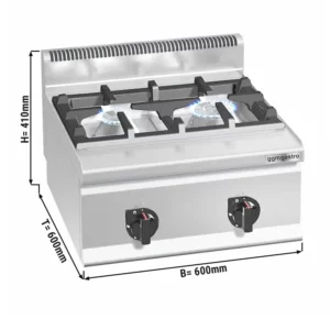 Plynový sporák - 10,5 kW - 2 horáky
