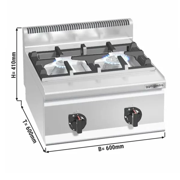 Plynový sporák - 10,5 kW - 2 horáky